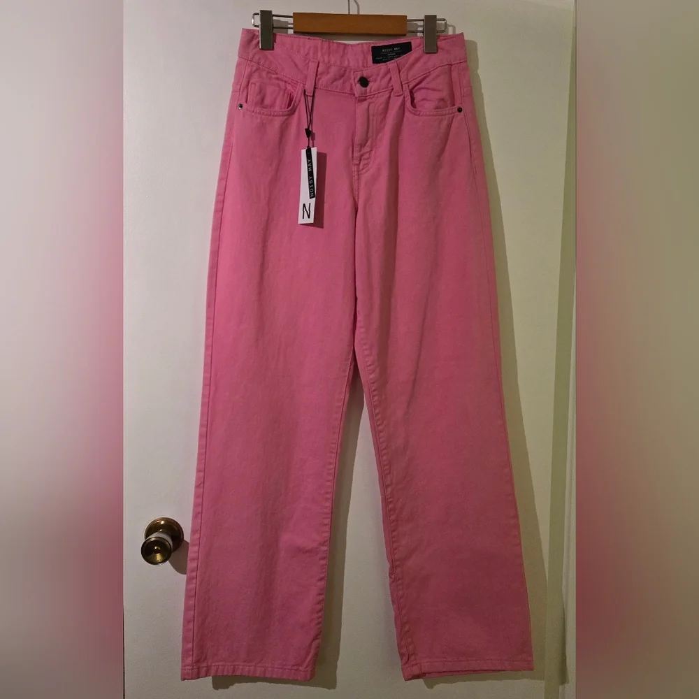Noisy May Pink Wide Leg Jeans Amanda Style Size 26 x 32 - Picture 3 of 13